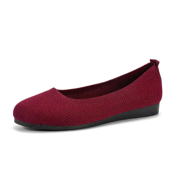 Comfera | Dames Gebreide Ballerina’s – Instapbare Poppen Schoenen, Lichtgewicht Ademende