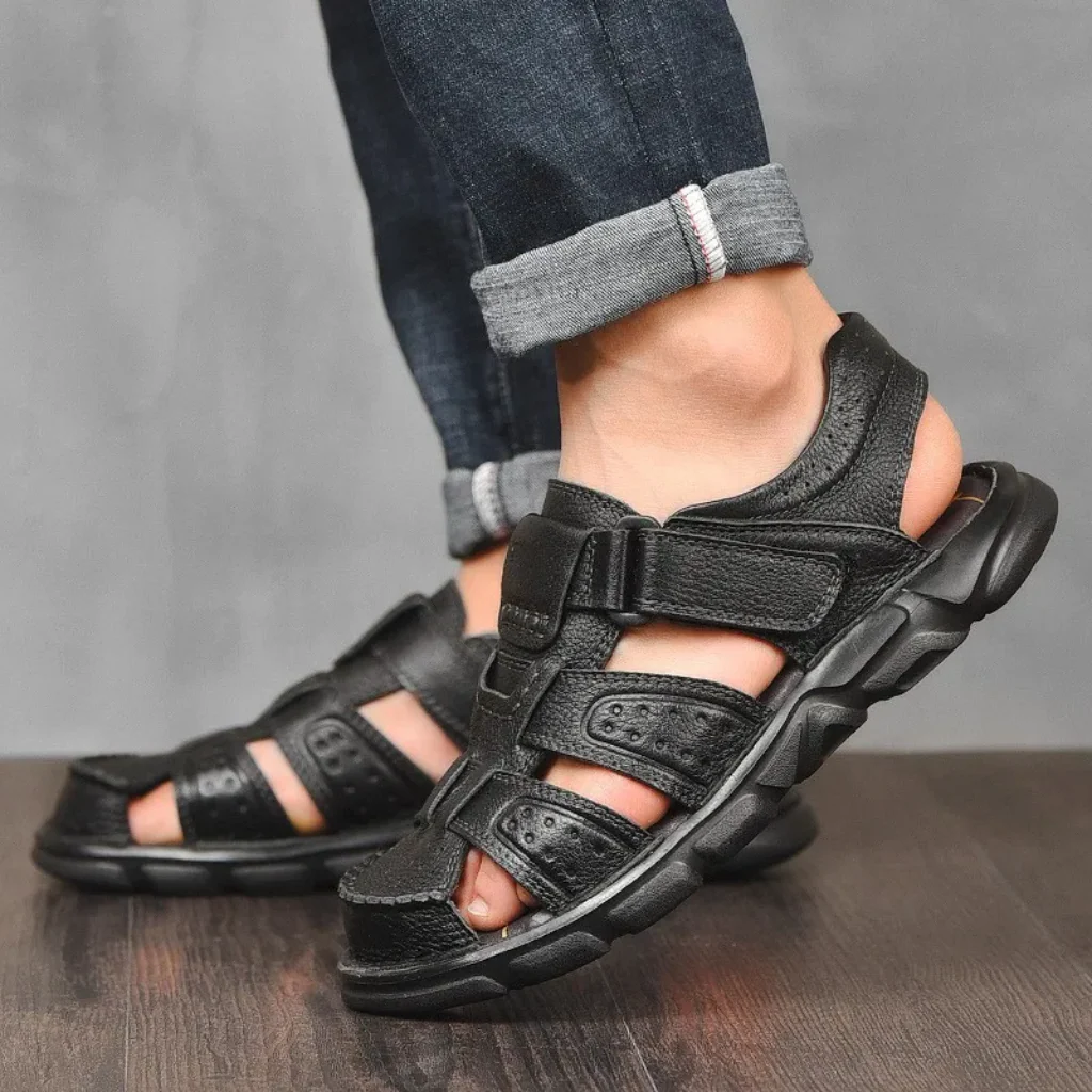 Breccan | Heren Casual Gesloten Sandalen – Verstelbare Enkelband
