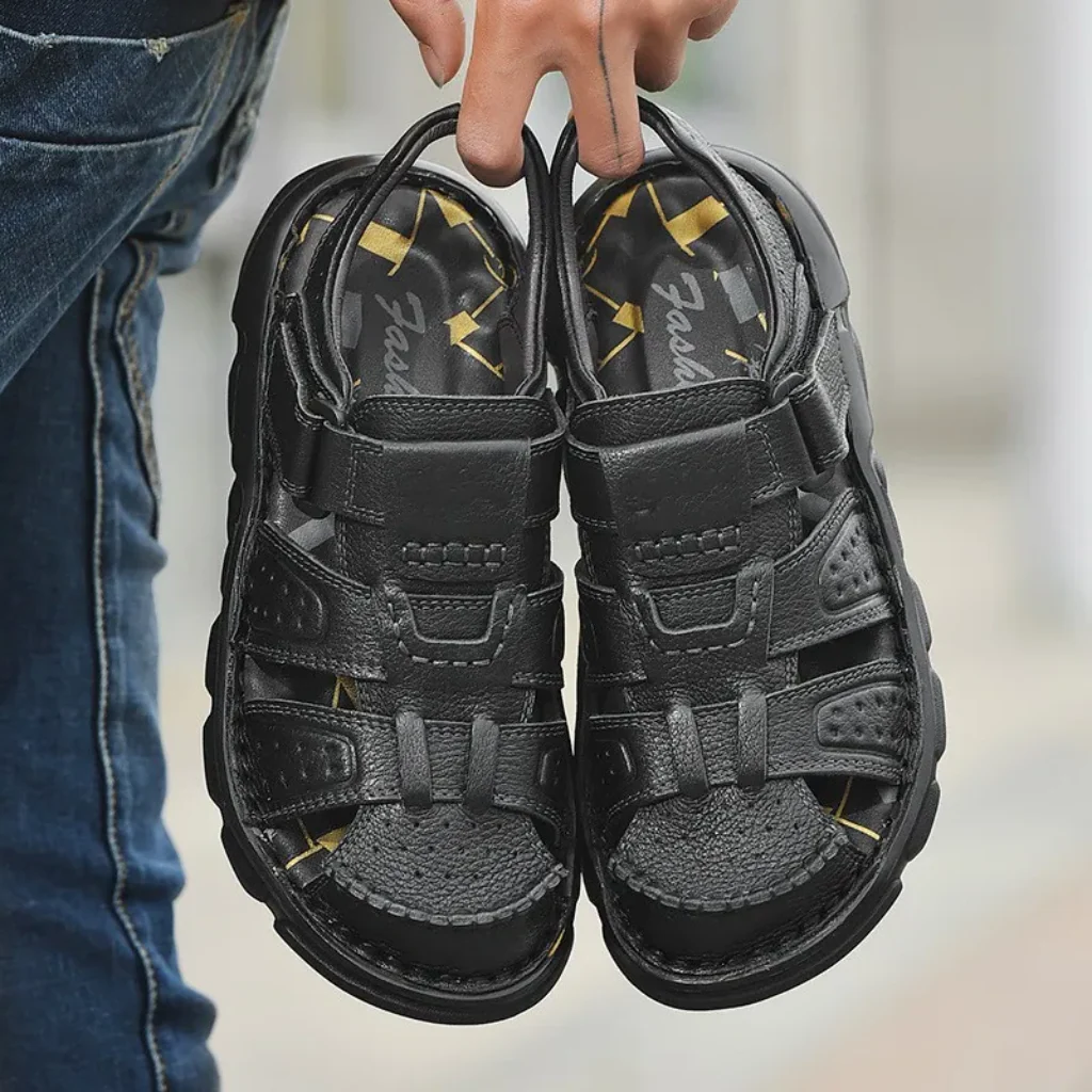 Breccan | Heren Casual Gesloten Sandalen – Verstelbare Enkelband