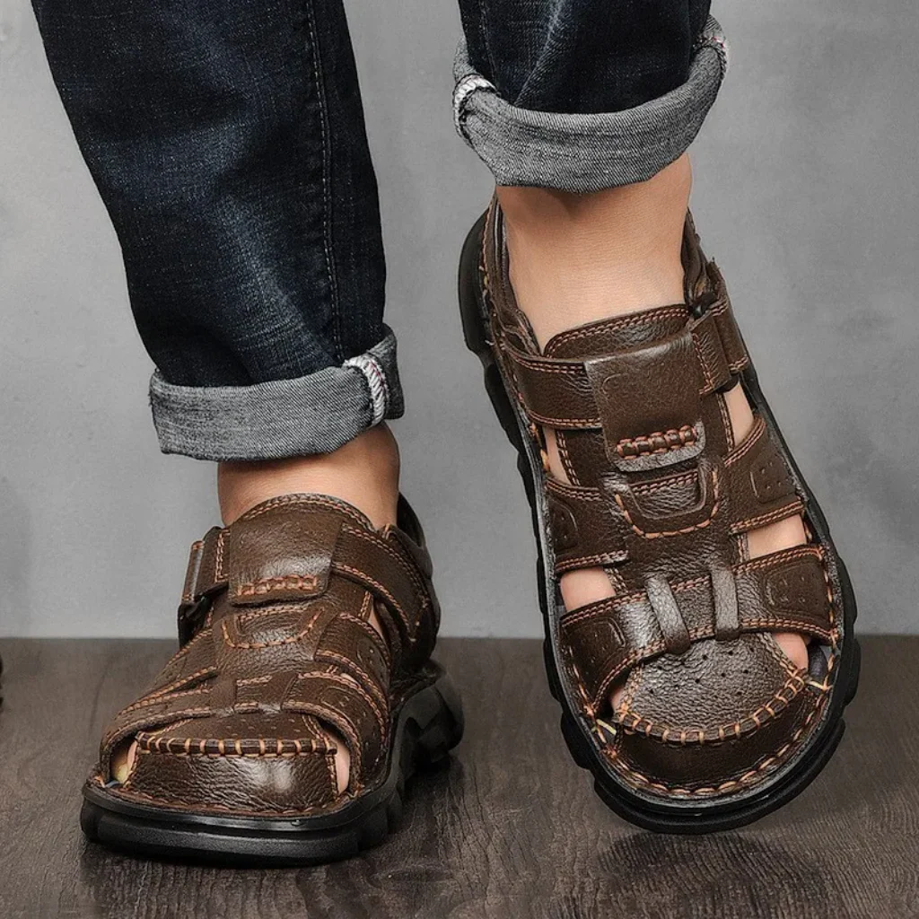 Breccan | Heren Casual Gesloten Sandalen – Verstelbare Enkelband