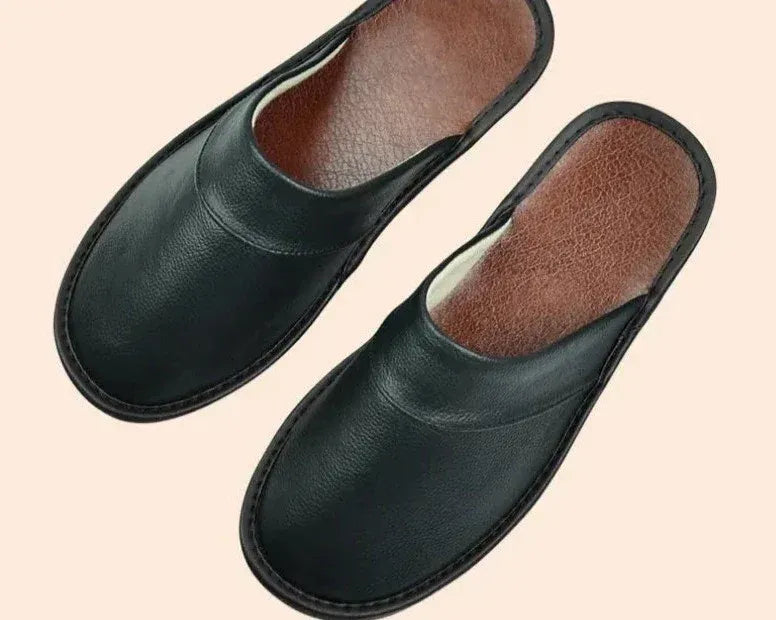 Alex | Heren Leren Instap Slippers – Open Hiel, Gesloten Neus Huisschoenen, Comfortabel Schoeisel