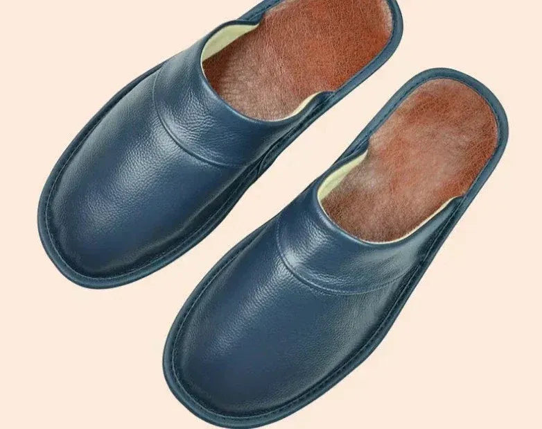 Alex | Heren Leren Instap Slippers – Open Hiel, Gesloten Neus Huisschoenen, Comfortabel Schoeisel