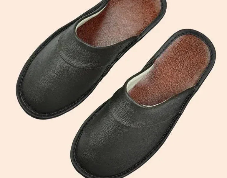 Alex | Heren Leren Instap Slippers – Open Hiel, Gesloten Neus Huisschoenen, Comfortabel Schoeisel