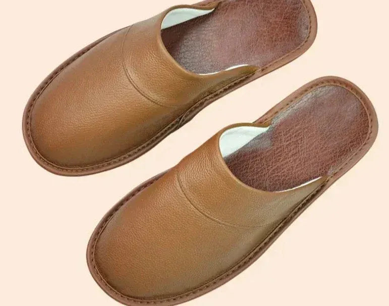 Alex | Heren Leren Instap Slippers – Open Hiel, Gesloten Neus Huisschoenen, Comfortabel Schoeisel