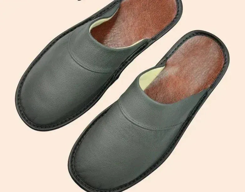 Alex | Heren Leren Instap Slippers – Open Hiel, Gesloten Neus Huisschoenen, Comfortabel Schoeisel