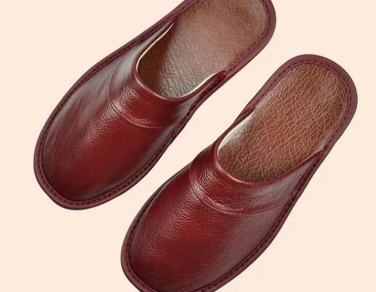 Alex | Heren Leren Instap Slippers – Open Hiel, Gesloten Neus Huisschoenen, Comfortabel Schoeisel