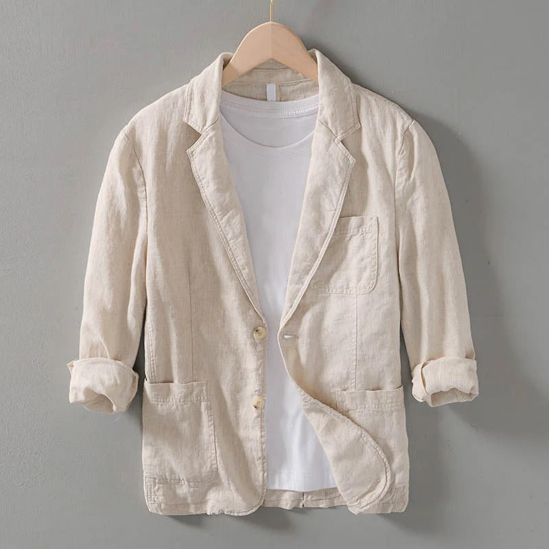 Vornix | Linnen blazer voor heren – Lichtgewicht, casual zomerjasje, ademend, slim fit