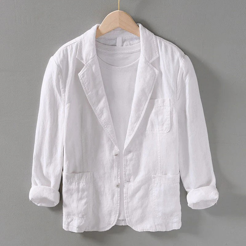 Vornix | Linnen blazer voor heren – Lichtgewicht, casual zomerjasje, ademend, slim fit