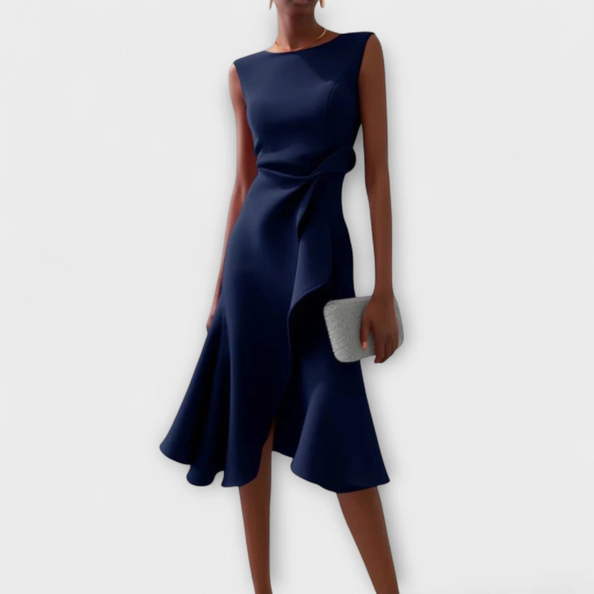 Caliorae | Mouwloze midi-wikkeljurk voor dames – Elegante A-lijn zomerjurk
