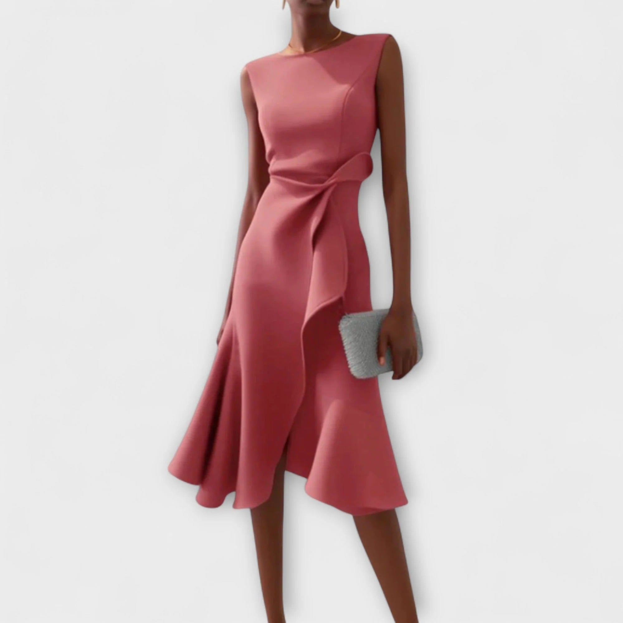 Caliorae | Mouwloze midi-wikkeljurk voor dames – Elegante A-lijn zomerjurk