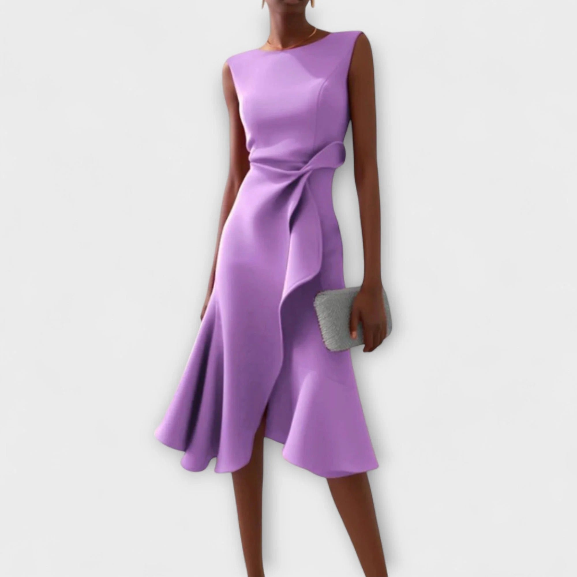 Caliorae | Mouwloze midi-wikkeljurk voor dames – Elegante A-lijn zomerjurk