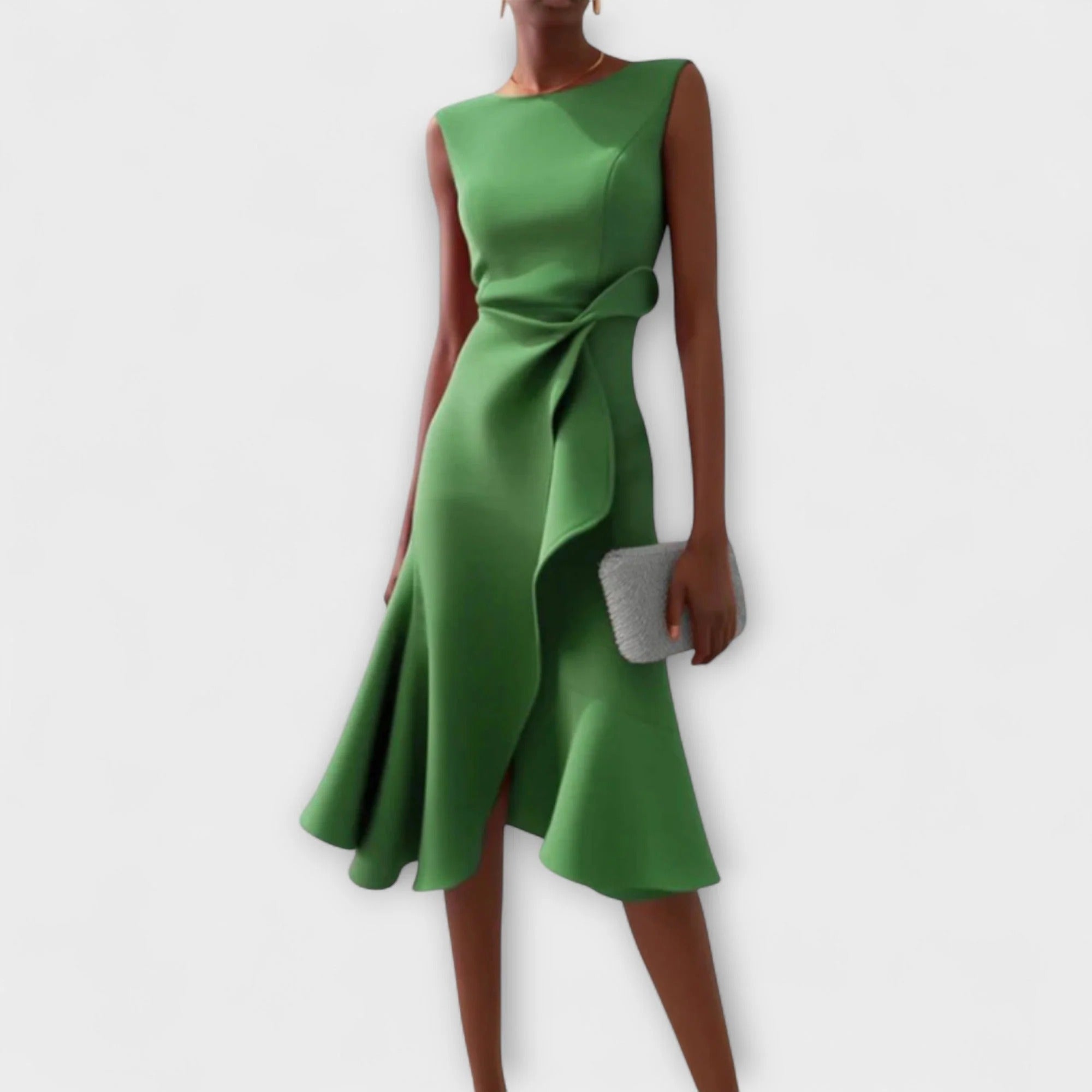Caliorae | Mouwloze midi-wikkeljurk voor dames – Elegante A-lijn zomerjurk
