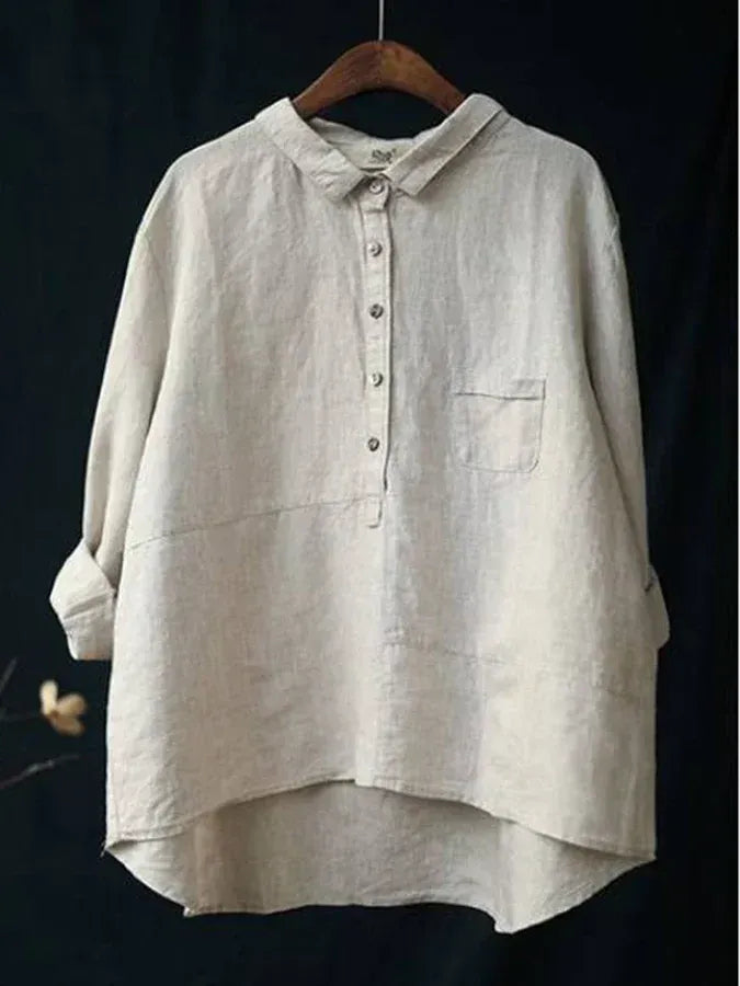 Bemora | Damesblouse met lange mouwen en knoopsluiting – Elegant casual overhemd met gedeeltelijke knoopsluiting