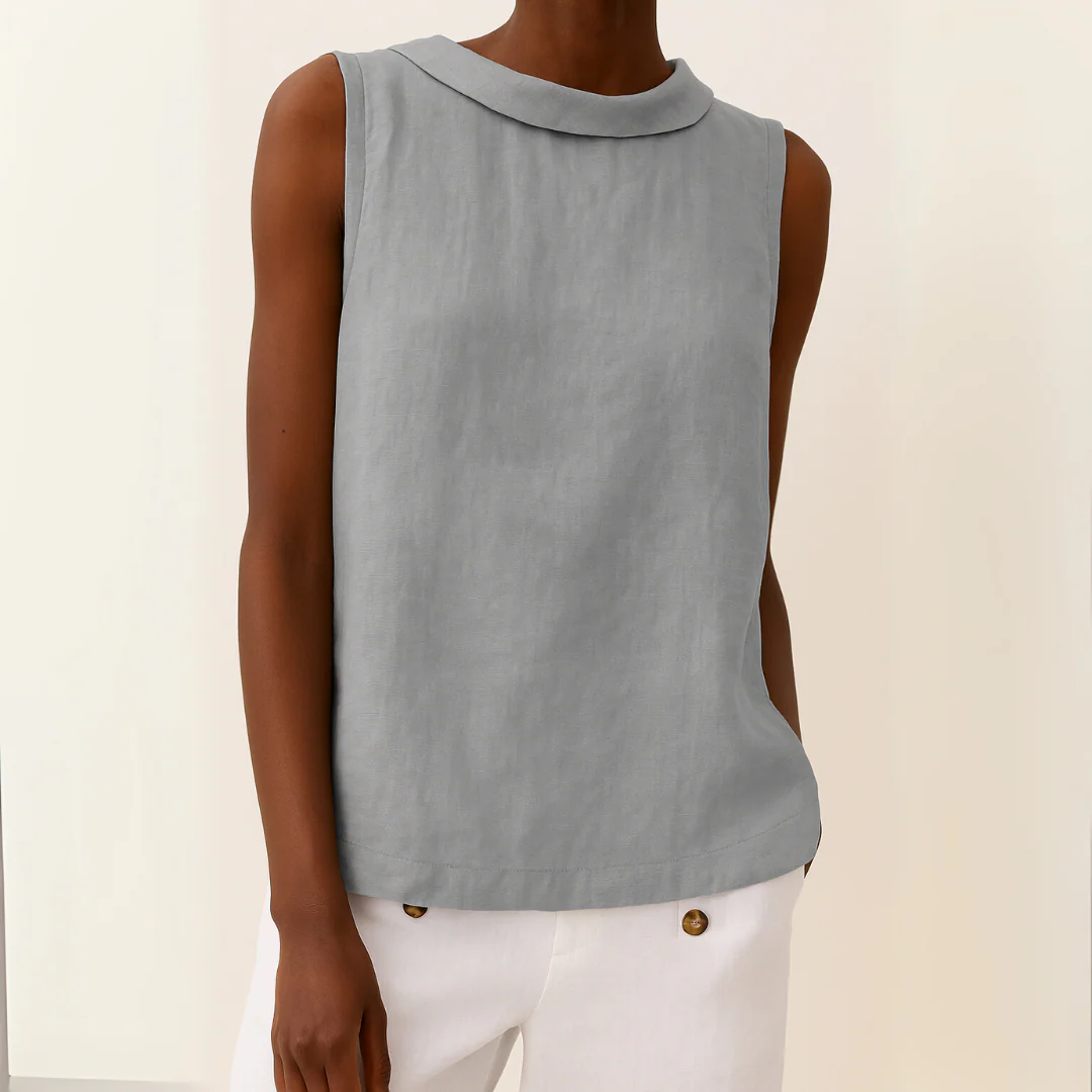 Elixia | Mouwloze damesblouse – met omgeslagen kraag