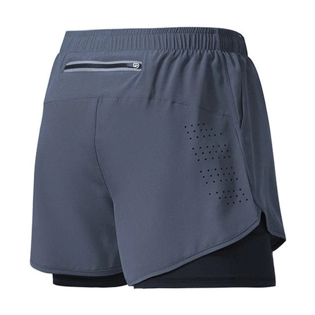 Xandric | Sportshort voor heren met dubbele laag – Lichtgewicht, sneldrogende trainingsshort