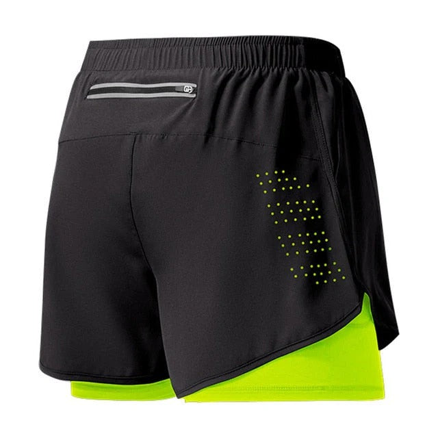 Xandric | Sportshort voor heren met dubbele laag – Lichtgewicht, sneldrogende trainingsshort