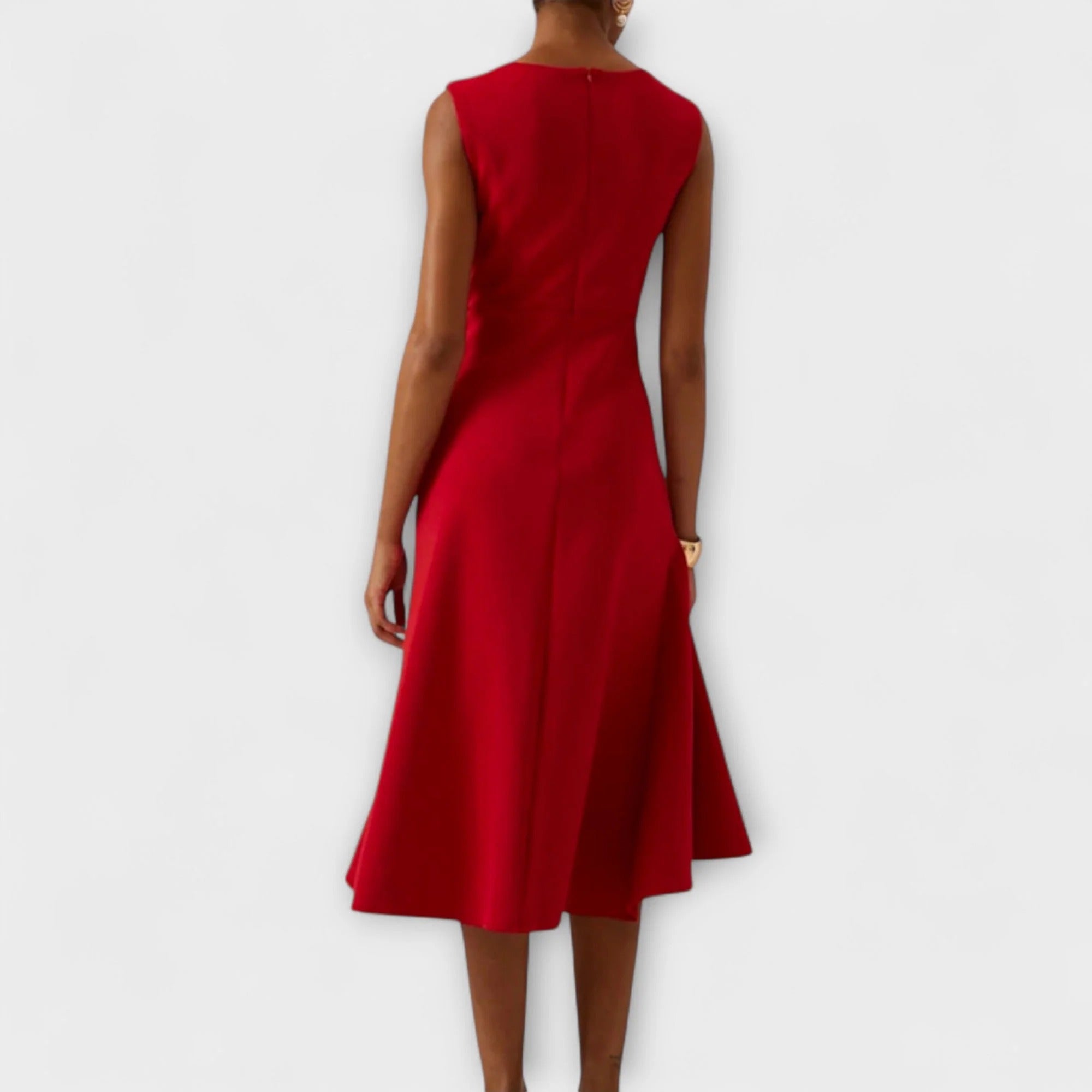 Caliorae | Mouwloze midi-wikkeljurk voor dames – Elegante A-lijn zomerjurk