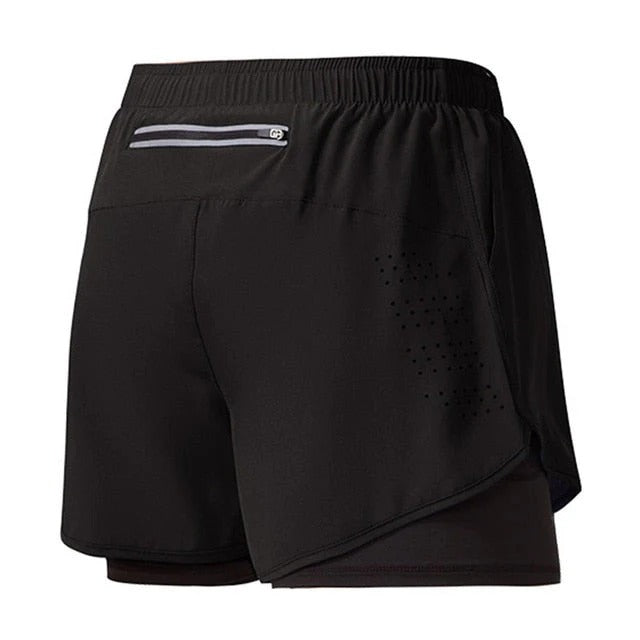 Xandric | Sportshort voor heren met dubbele laag – Lichtgewicht, sneldrogende trainingsshort