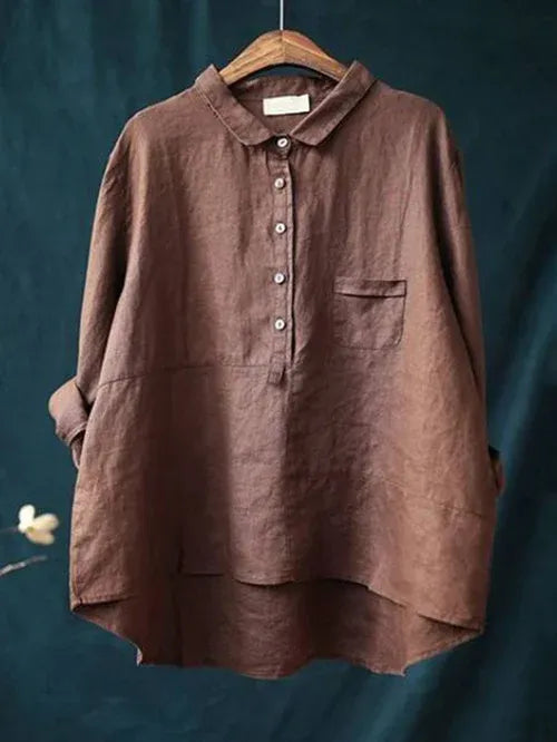 Bemora | Damesblouse met lange mouwen en knoopsluiting – Elegant casual overhemd met gedeeltelijke knoopsluiting