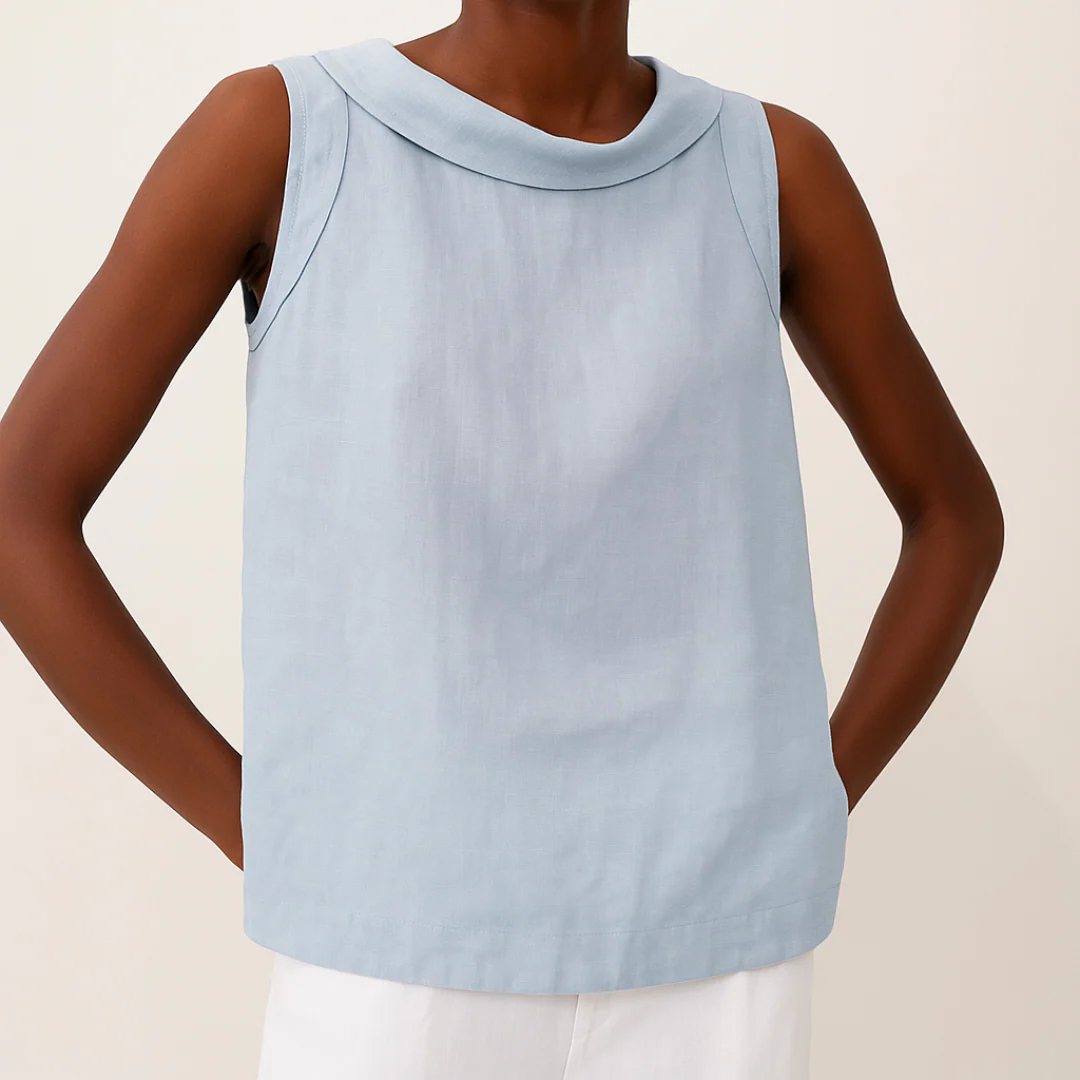 Elixia | Mouwloze damesblouse – met omgeslagen kraag