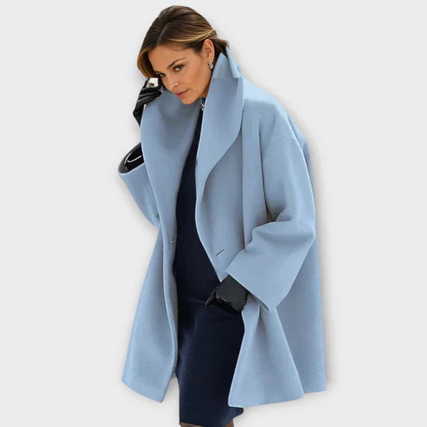 Delviana | Hochwertiger, winddichter Wollmantel für Damen – Warmer, stilvoller Winter- und Herbstmantel