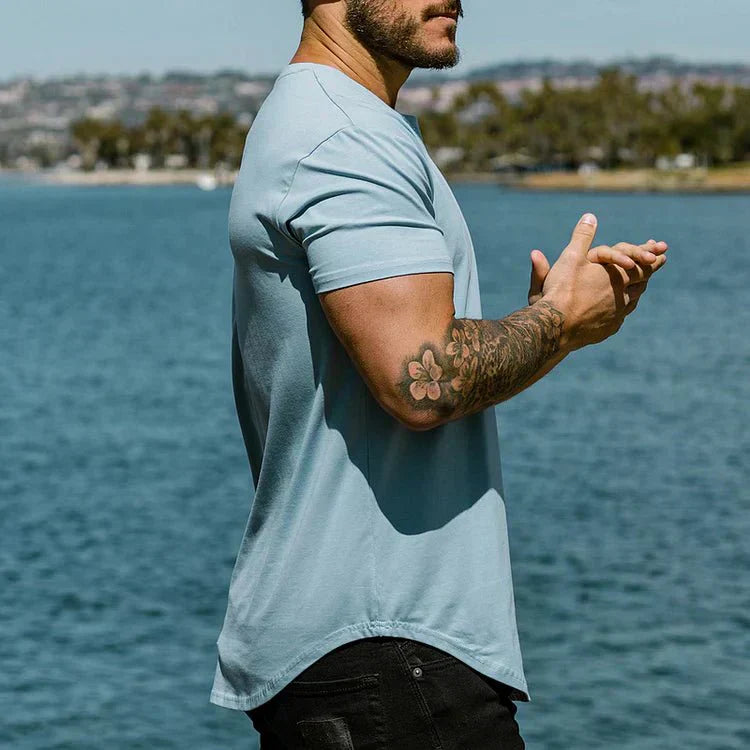Kaelen | T-shirt homme coupe slim - T-shirt en coton confortable pour une tenue décontractée