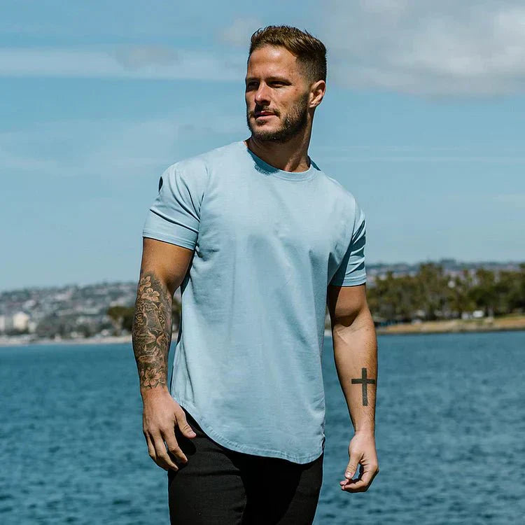 Kaelen | T-shirt homme coupe slim - T-shirt en coton confortable pour une tenue décontractée