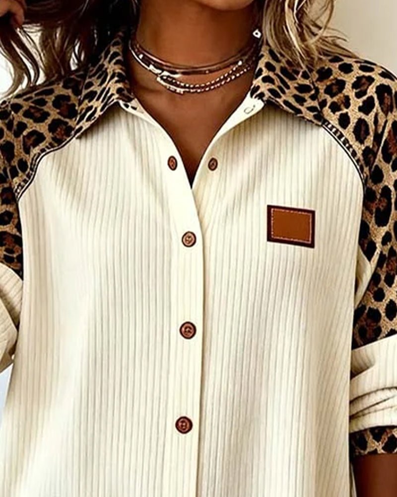 Jalivra | Dames Blouse met Luipaardprint – Lichtgewicht Katoen-Linnen Shirt