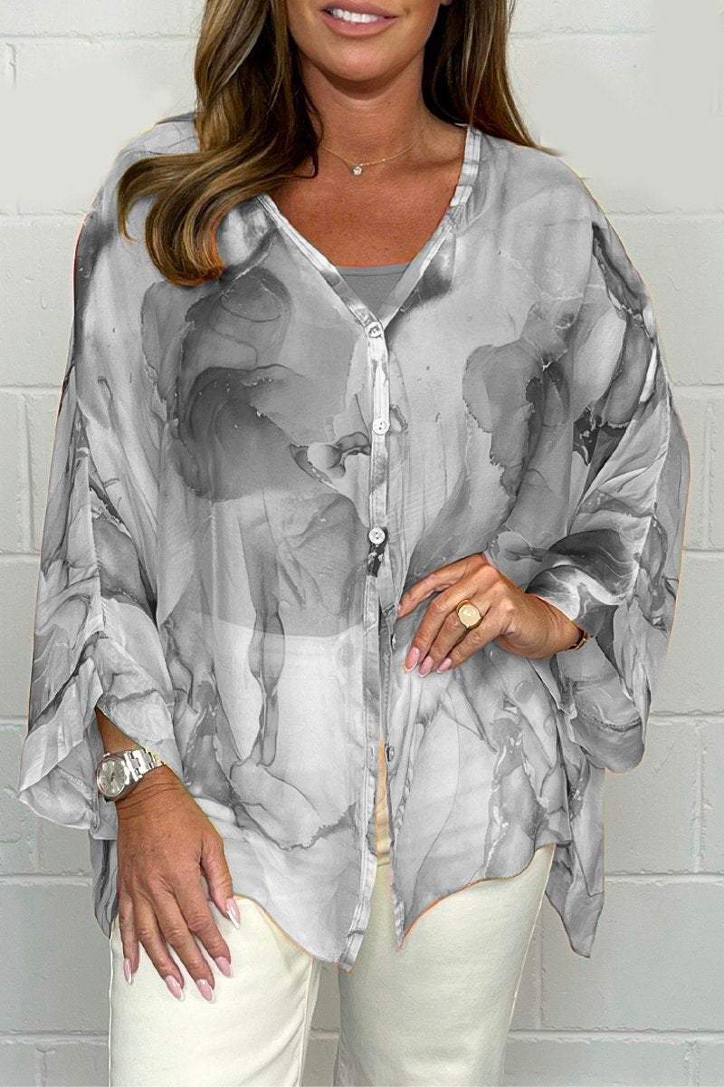 Zarelae | Elegante chiffon blouse voor dames – Kleurrijke bloemenprint
