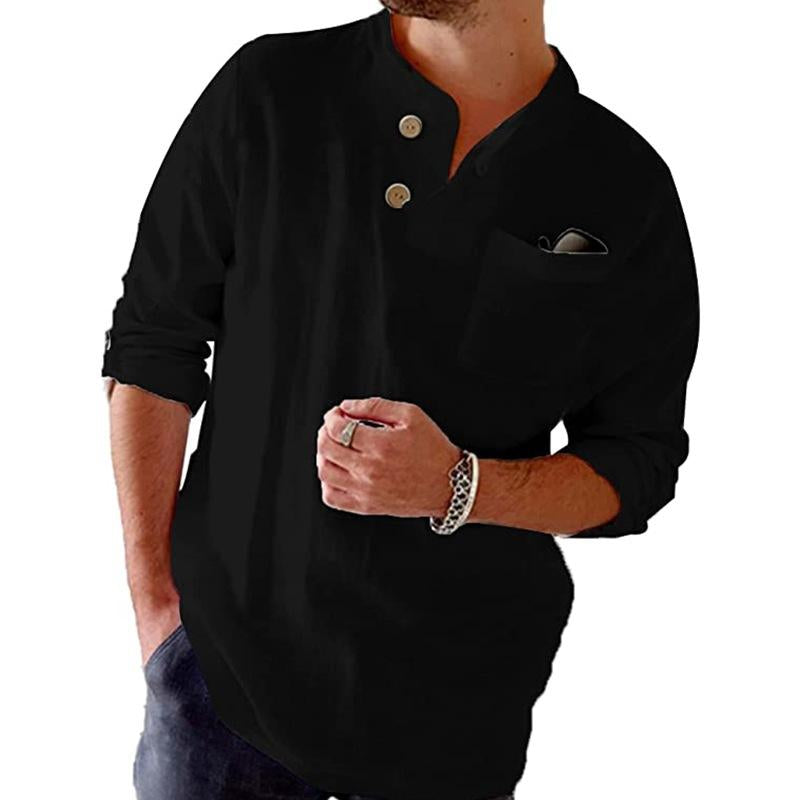 Rinaldo | Herenhemd met oprolbare mouwen van katoenlinnen - Casual, ademend, comfortabel