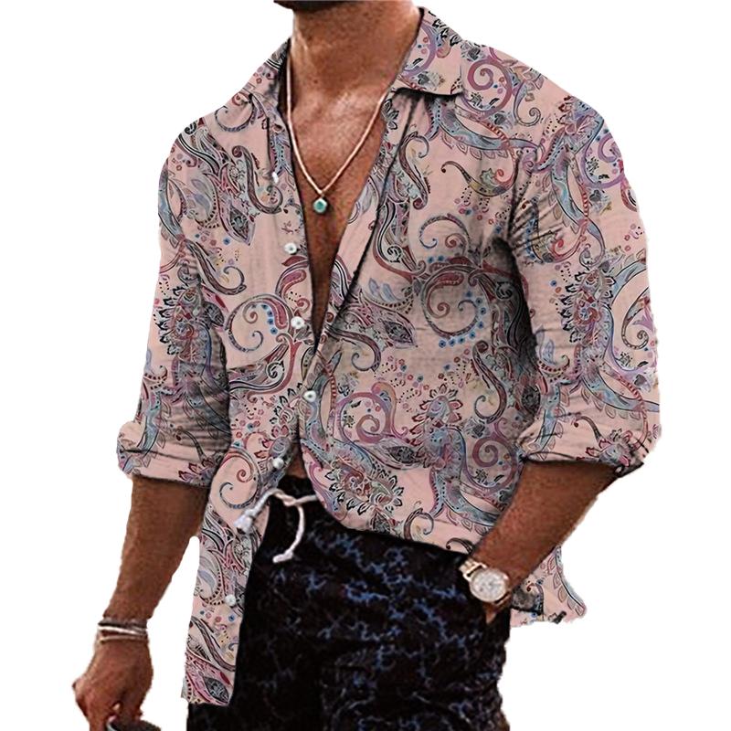 Hugh | Chemise décontractée à manches longues et imprimé cachemire