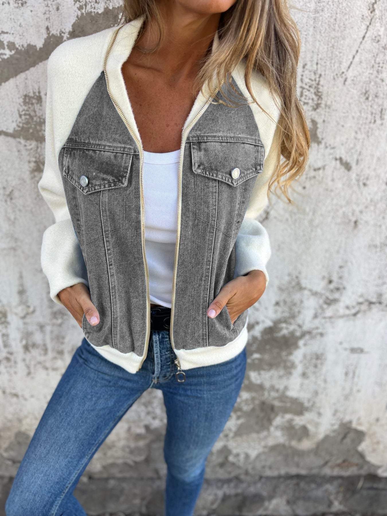 Rosalind | Veste en jean élégante pour femme – Vêtement d'extérieur stylé, décontracté et polyvalent