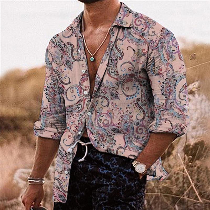 Hugh | Chemise décontractée à manches longues et imprimé cachemire