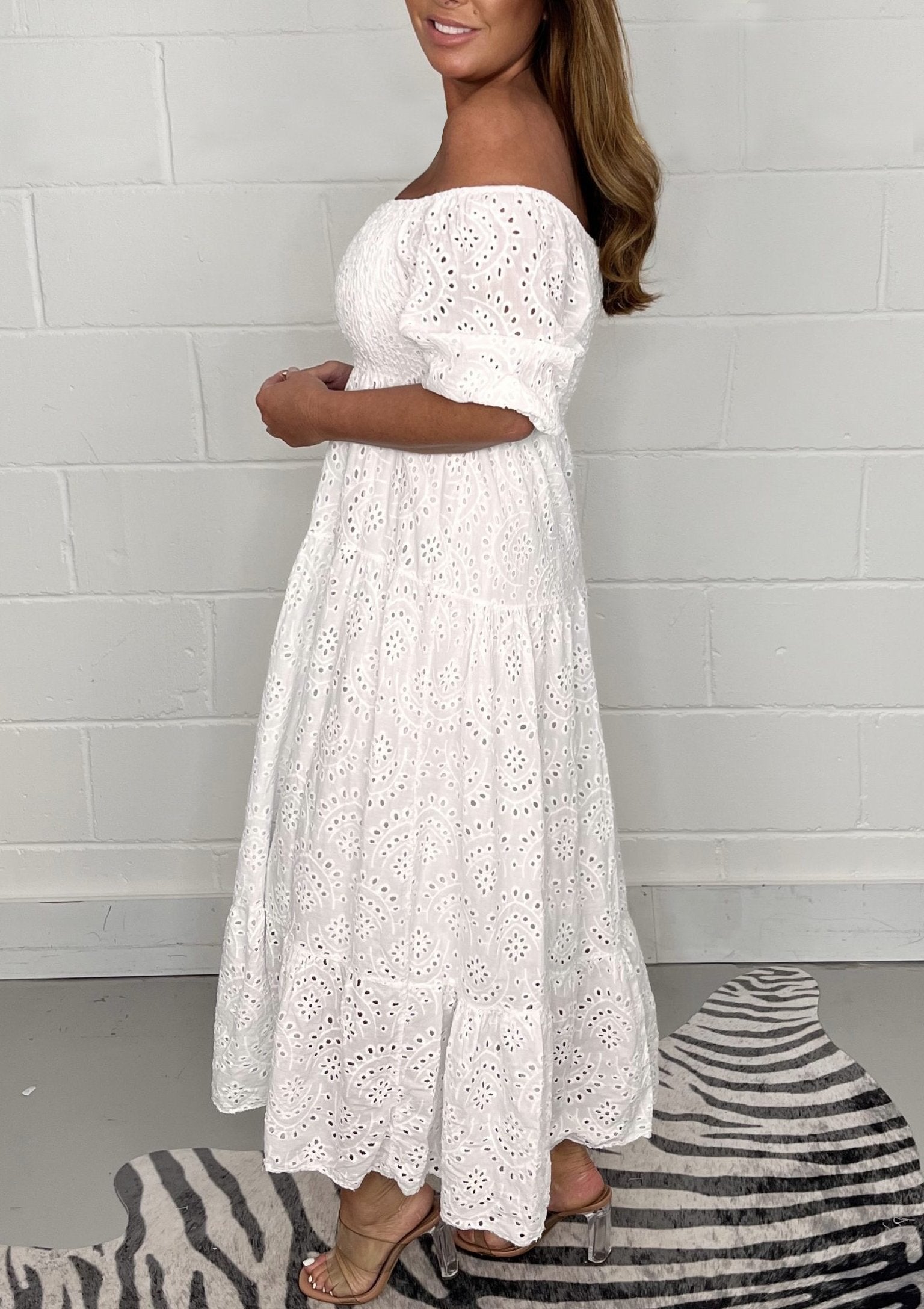 Giselle - Casual Geborduurde Jurk