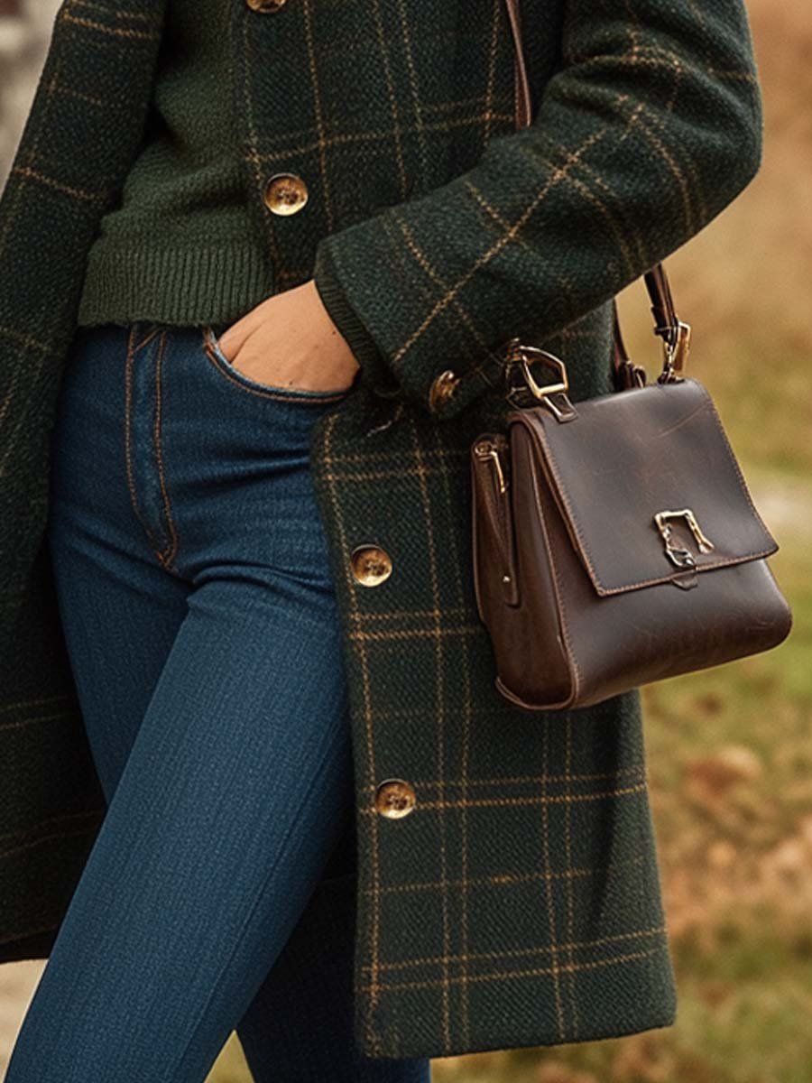 Zailah | Élégant manteau vintage en laine à carreaux pour femme, fermeture boutonnée, manteau d'hiver chaud