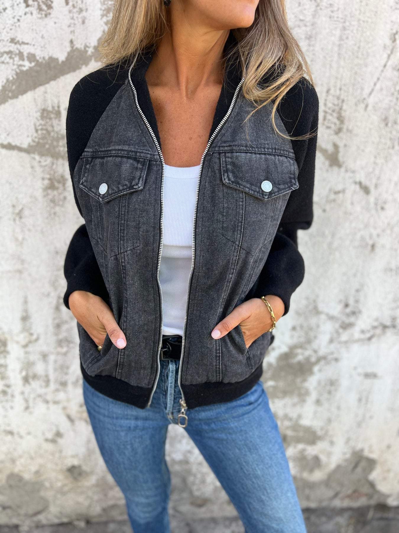 Rosalind | Veste en jean élégante pour femme – Vêtement d'extérieur stylé, décontracté et polyvalent