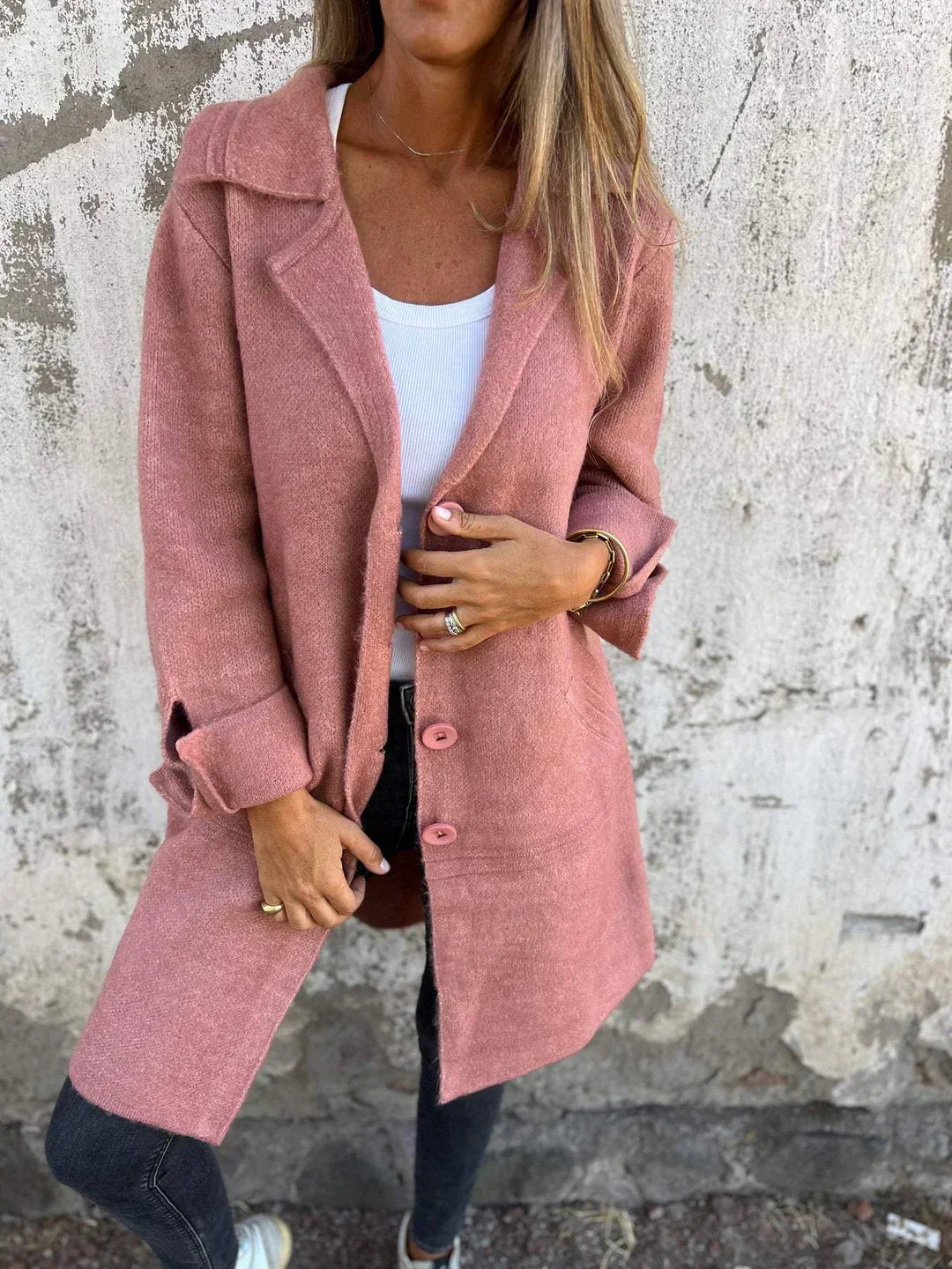 Jorynna | Manteau en maille décontracté pour femme – Coupe ample, léger et doux, idéal pour l'automne et l'hiver