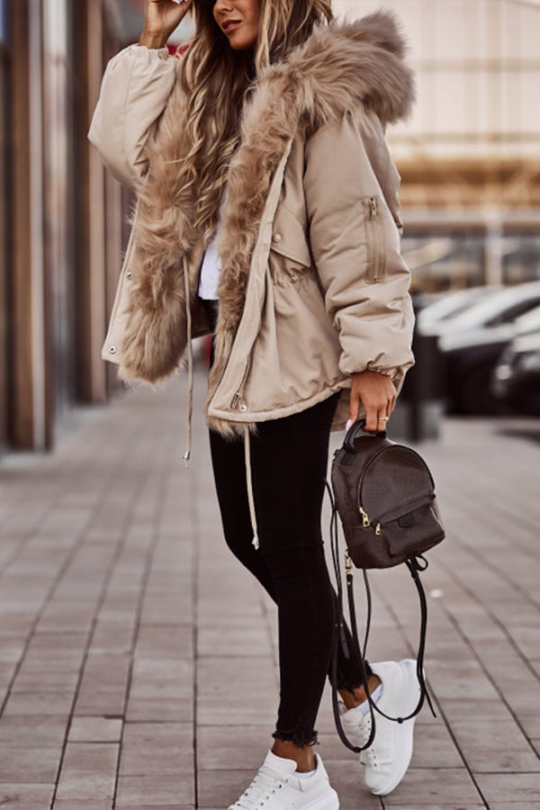 Calira | Parka d'hiver pour femme avec capuche en fausse fourrure - Manteau long élégant, tenue décontractée d'extérieur