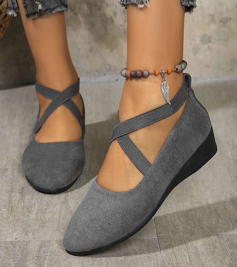 Enae | Ballerina’s met gesloten teen en sleehak voor dames – Comfortabele instapschoenen met sleehak