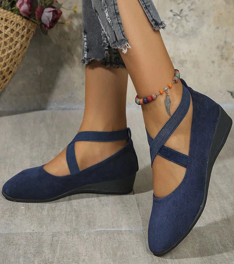 Enae | Ballerina’s met gesloten teen en sleehak voor dames – Comfortabele instapschoenen met sleehak