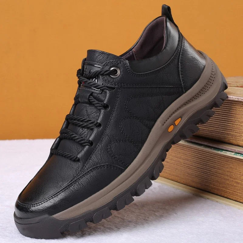 Strovix | Chaussures décontractées en cuir cousues main pour hommes – résistantes aux chocs, ergonomiques, pour l'extérieur et le travail