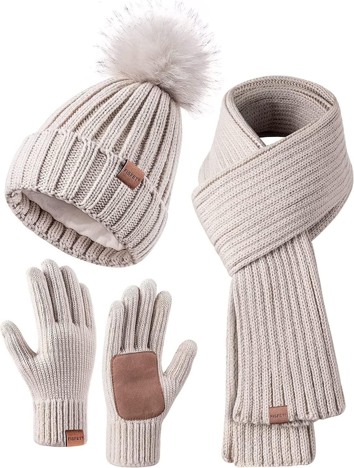 SnugSet | Winterbreiset voor dames – muts, lange sjaal en touchscreenhandschoenen
