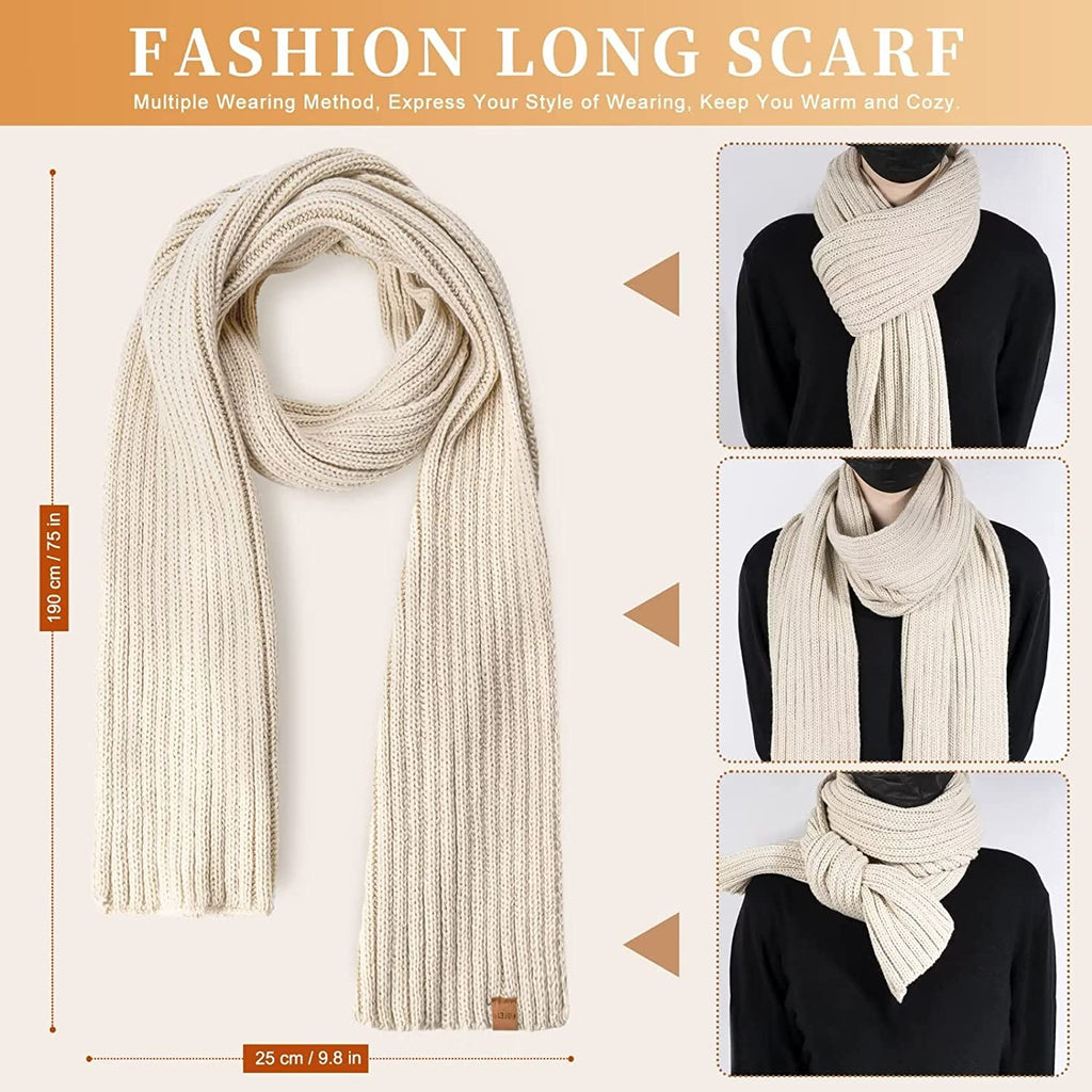 SnugSet | Winterbreiset voor dames – muts, lange sjaal en touchscreenhandschoenen