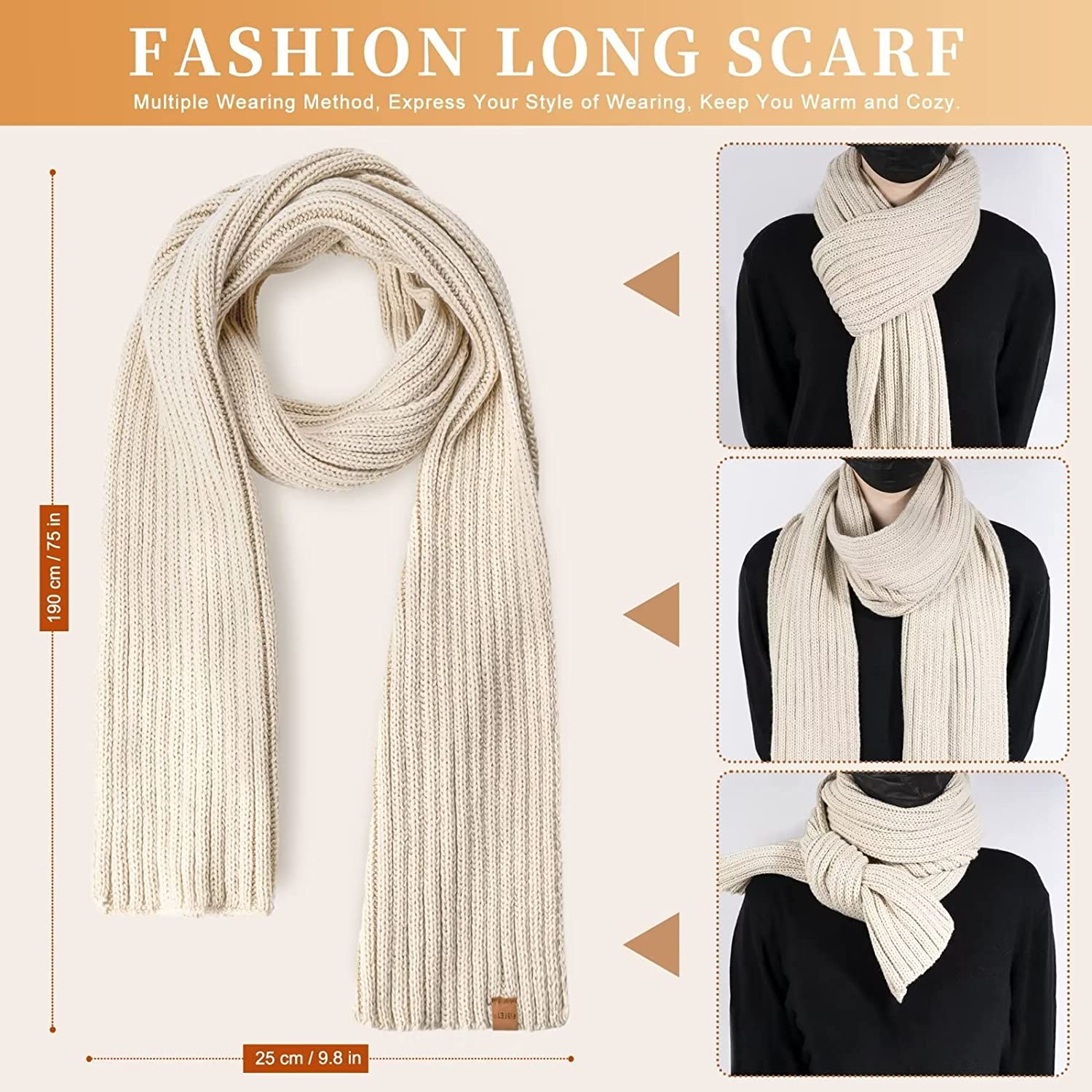 SnugSet | Winterbreiset voor dames – muts, lange sjaal en touchscreenhandschoenen