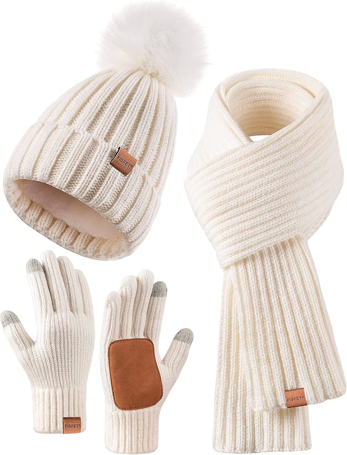 SnugSet | Winterbreiset voor dames – muts, lange sjaal en touchscreenhandschoenen
