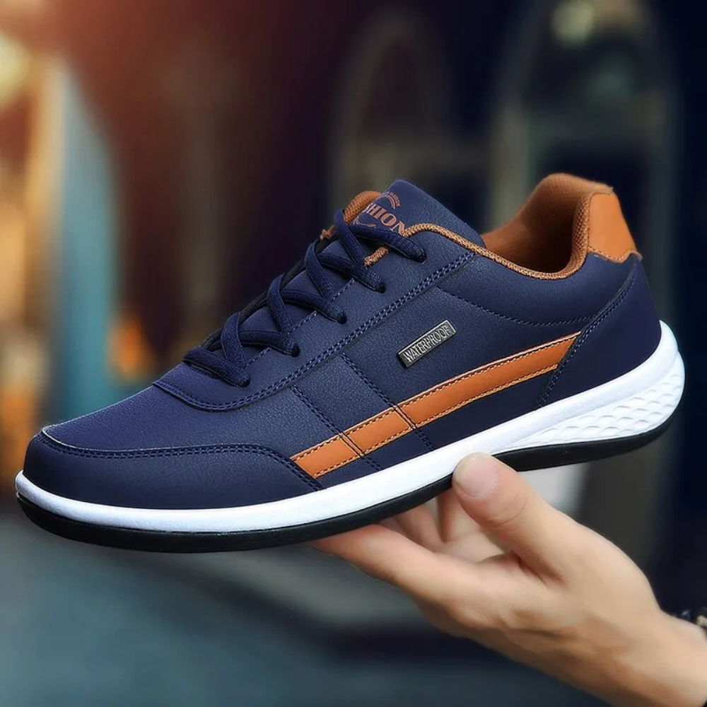 Velmont | Heren Leren Orthopedische Sneakers – Ondersteunende Inlegzool, Antislipzool