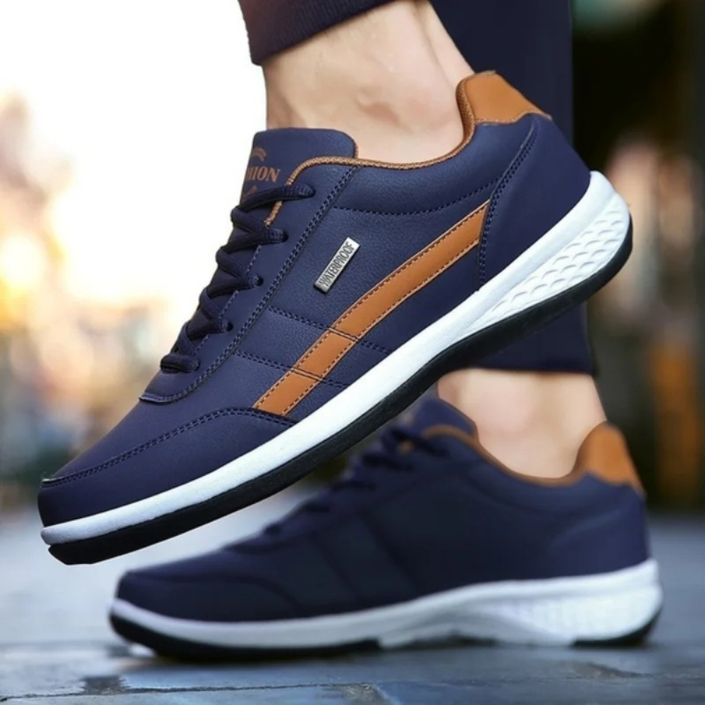 Velmont | Heren Leren Orthopedische Sneakers – Ondersteunende Inlegzool, Antislipzool