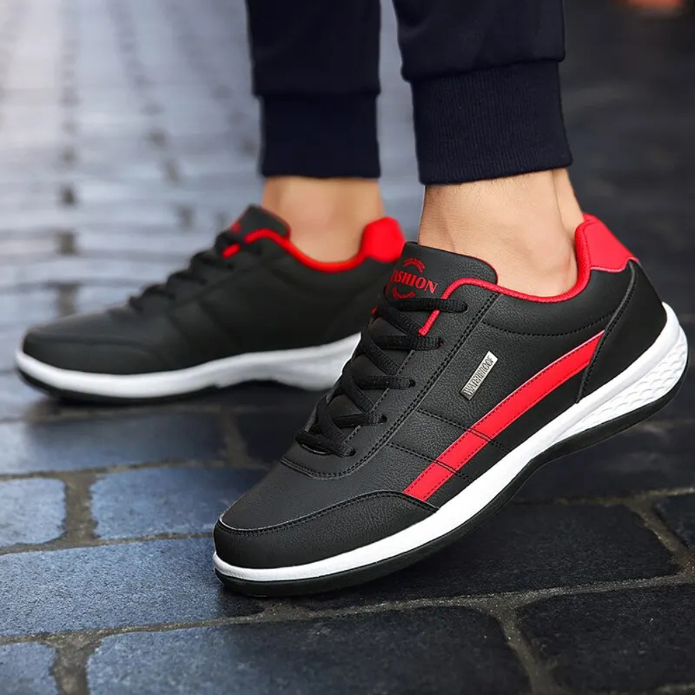 Velmont | Heren Leren Orthopedische Sneakers – Ondersteunende Inlegzool, Antislipzool