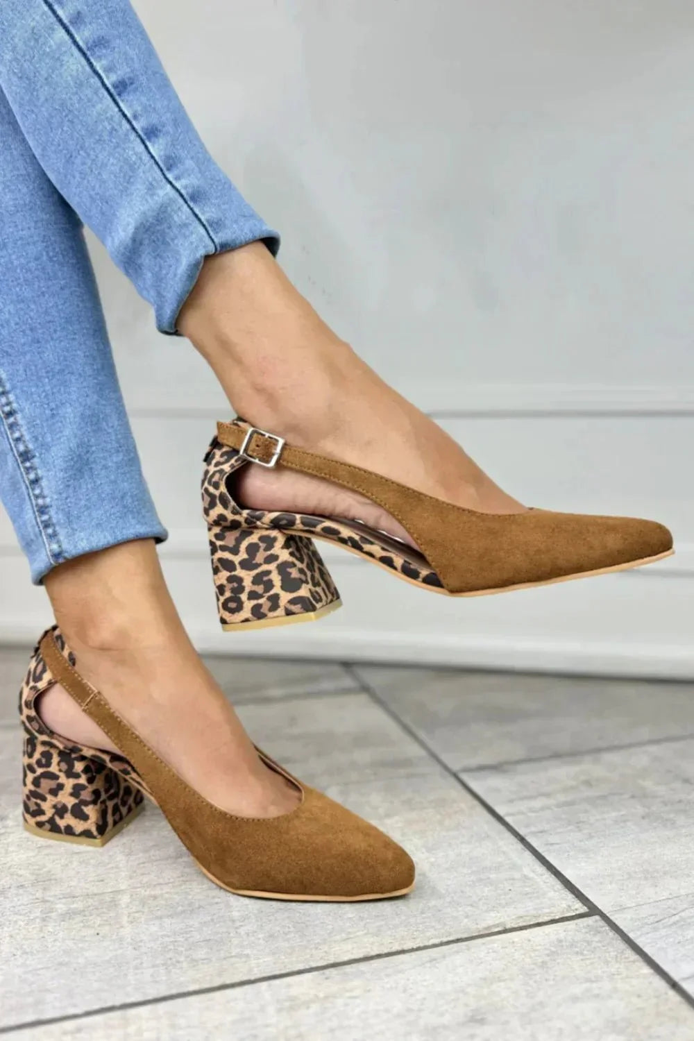 Rhielle | Hoge hakken voor dames met luipaardprint – Chique slingback met spitse neus