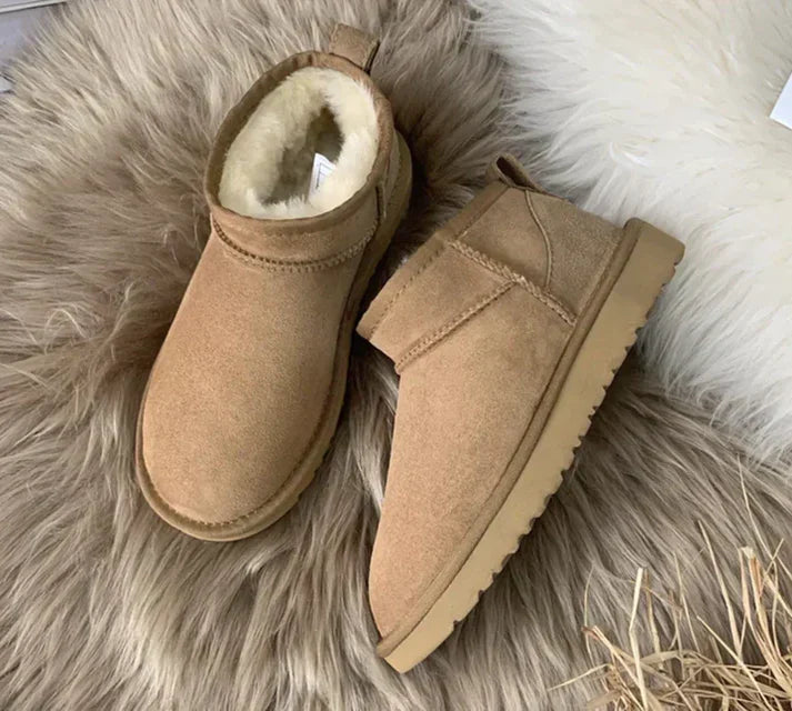 ToastWalk | Bottes compensées chaudes doublées de fourrure pour femmes - Chaussures d'hiver, bottines confortables à enfiler
